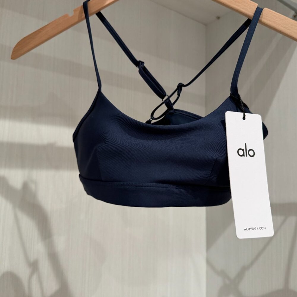 ALO Women's Air Lift Sports Bra, Navy, XS